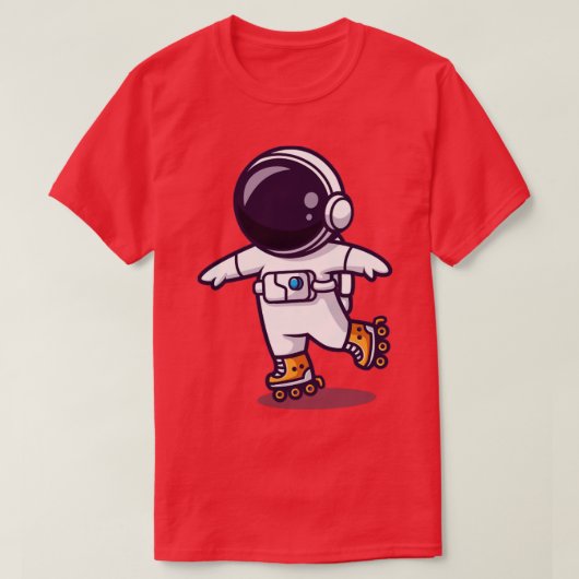 T-shirt Un astronaute qui joue à des patins à rouleaux Car (Design devant)