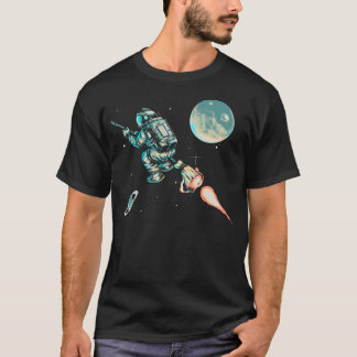 T-shirt Un astronaute rétro voyage à travers l'espace