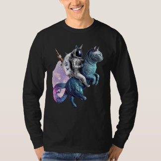 T-shirt Un Astronaute Roulant Unicorn Chat Dans L'Espace