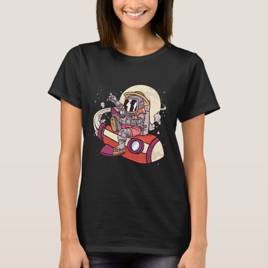 T-shirt Un astronaute Sur La Lune De Fusées Spatiale De Va (Devant)