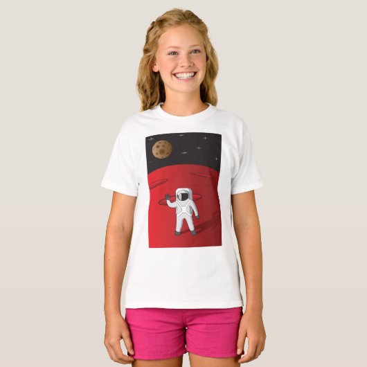 T-shirt Un astronaute sur Mars Space Explorer Red Planet (Devant entier)