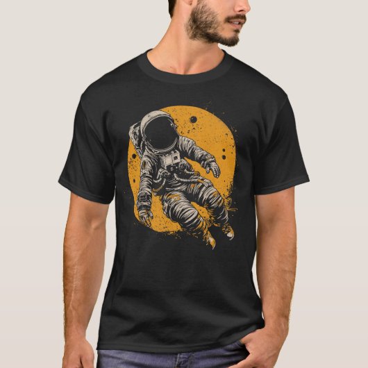 T-shirt Un astronaute volant dans l'espace (Devant)