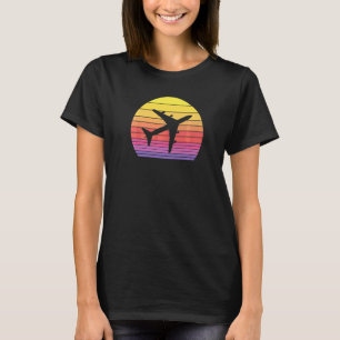 T-shirt Un avion à réaction 747 de coucher de soleil vinta