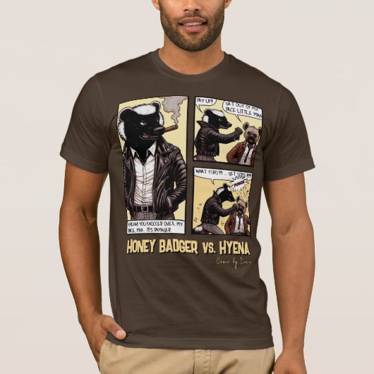T-shirt Un Badger de miel sans peur combat une Hyena (Devant)