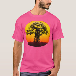 T-shirt Un baobab au coucher du soleil pour les fans afric