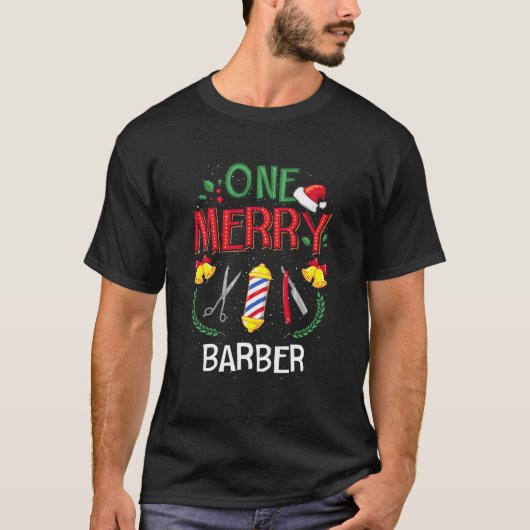 T-shirt Un barbier joyeux toilettage de barbe laid (Devant)