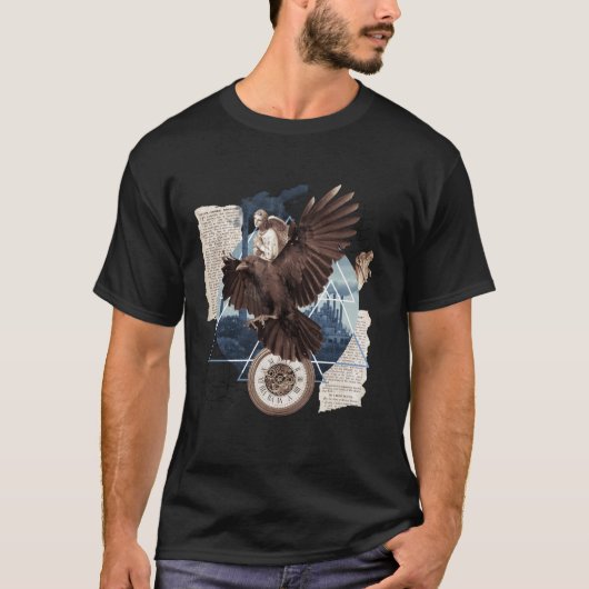T-shirt Un beau collage avec un aigle (Devant)