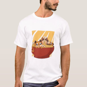 T-shirt Un bol plein de nouilles et de chatons