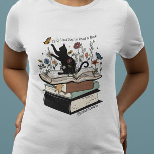 T-shirt Un bon jour pour lire un livre Chat Lover livre