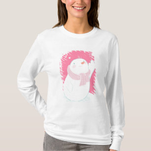 T-shirt Un bonhomme de neige atteignant pour un flocon de