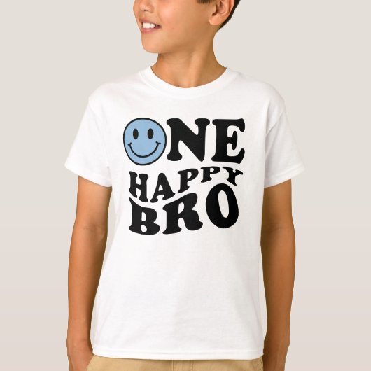 T-shirt Un Bro heureux | Blue Matching One Family Birday (Devant)