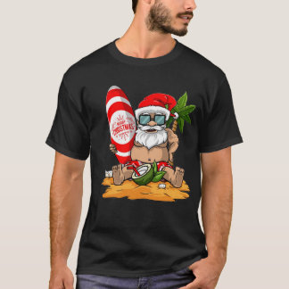 T-shirt Un cadeau de Noël amusant à Hawaii Père Noël