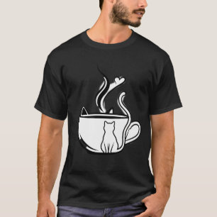 T-shirt Un café parfait : Chat noir et blanc