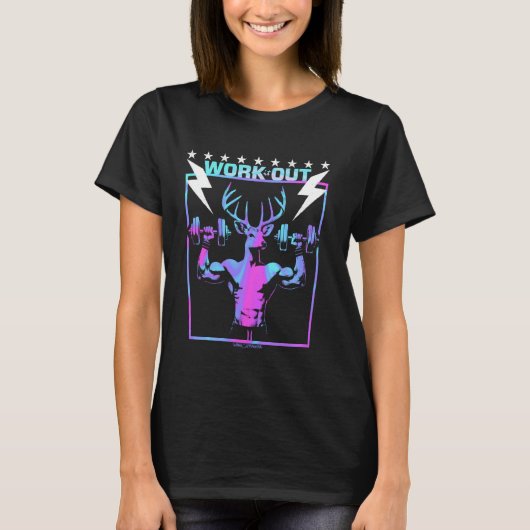 T-SHIRT UN CERF DE GYM - EXERCICE D'EXERCICE VIBES AMUSANT (Devant)
