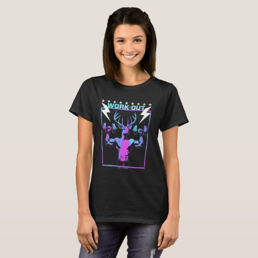 T-SHIRT UN CERF DE GYM - EXERCICE D'EXERCICE VIBES AMUSANT (Devant entier)