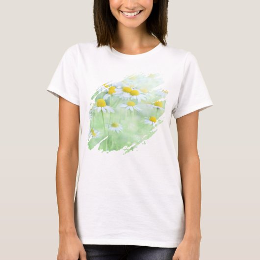T-shirt Un champ de marguerites sur un (Devant)