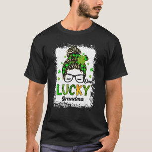T-shirt Un Chanceux Grand-mère Messy Bun Cheveux Bleached