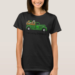 T-shirt Un Chanceux Grand-pop vert Plaid Truck Shamrocks P