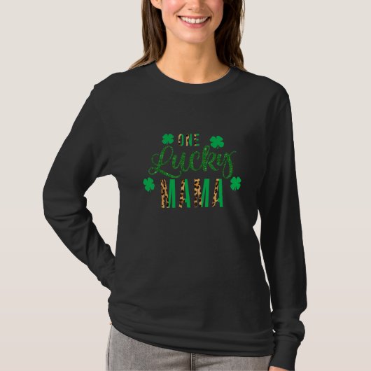 T-shirt Un Chanceux Mama Shamrock de la Saint Patrick Leop (Devant)