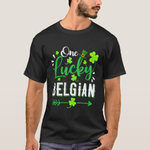 T-shirt Un chanceux Shamrock belge Leprechaun Casquette St
