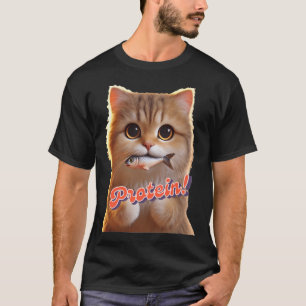 T-shirt Un chat avec son repas
