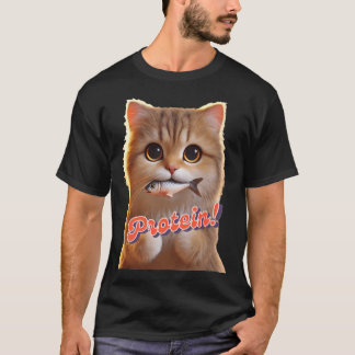 T-shirt Un chat avec son repas