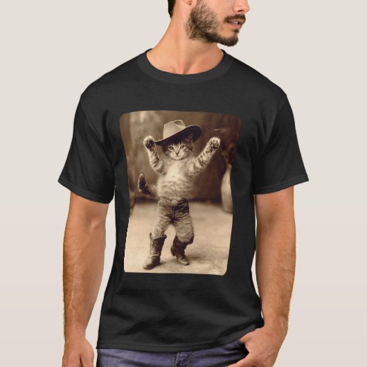 T-shirt Un Chat Cowboy (Devant)