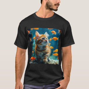 T-shirt Un chat dans un aquarium