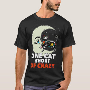 T-shirt Un chat de moins de fou crâne de sucre lune chaton