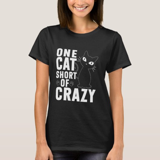 T-shirt Un chat de moins que papa chat fou (Devant)
