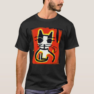 T-shirt Un chat domestique à poil court dans un style arti