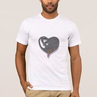 T-shirt Un chat en forme de coeur