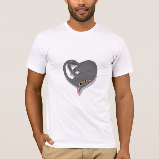 T-shirt Un chat en forme de coeur (Devant)
