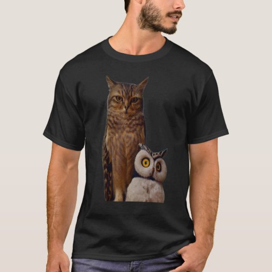 T-SHIRT UN CHAT ET UN HIBOU 1 (Devant)