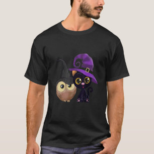 T-shirt un chat et un hibou mignon pour les hommes et les