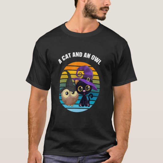 T-shirt Un Chat Et Une Chouette (Devant)