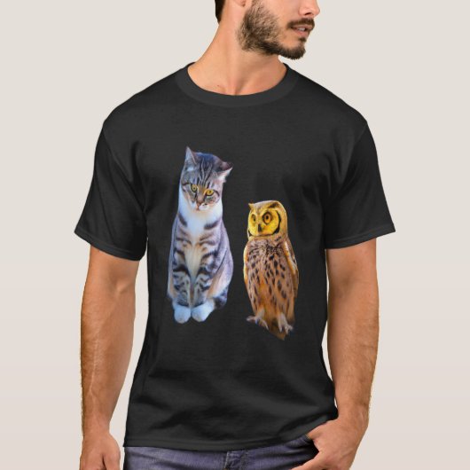 T-SHIRT UN CHAT ET UNE OWL 2 (Devant)