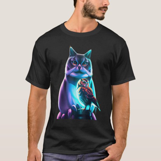 T-SHIRT UN CHAT ET UNE OWL 3 (Devant)