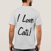 T-shirt Un Chat Gris, Avec "J'aime les Chats !" (Dos)