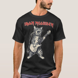 T-shirt Un chat heavy metal se déchaîne à la guitare et au