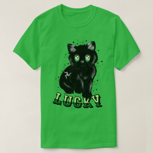 T-shirt Un chat Manx chanceux (Design devant)