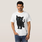 T-shirt " un chat noir aux yeux bleus" (Devant entier)