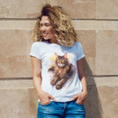 T-shirt Un chat nommé Mocha - Aquarelle