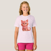 T-shirt Un chaton rose moelleux (Devant entier)