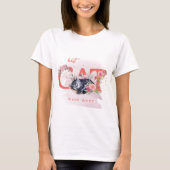T-shirt Un Chaton Sommeil Est Entouré De Fleurs (Devant)