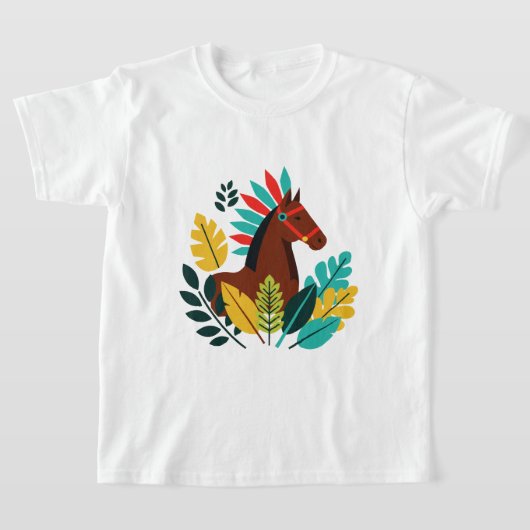 T-shirt Un cheval dans un style graphique (Poser)