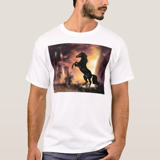 T-shirt Un cheval de Stallion friésien (Devant)