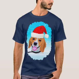 T-shirt Un chien Beagle portant un chapeau de Père Noël da