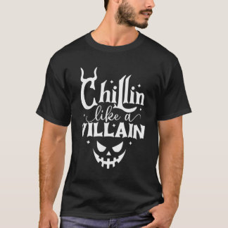 T-shirt Un Chillin Comme Un Méchant Jack-o'-lantern Face À