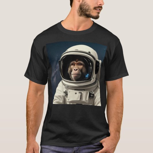 T-shirt un chimpanzé dans l'espace (Devant)